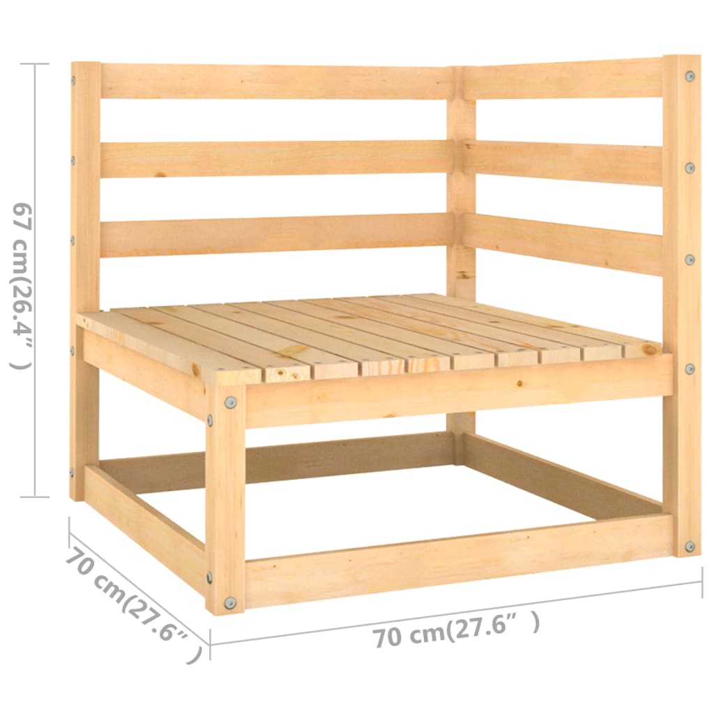 8-tlg. Garten-Lounge-Set mit Kissen Kiefer Massivholz
